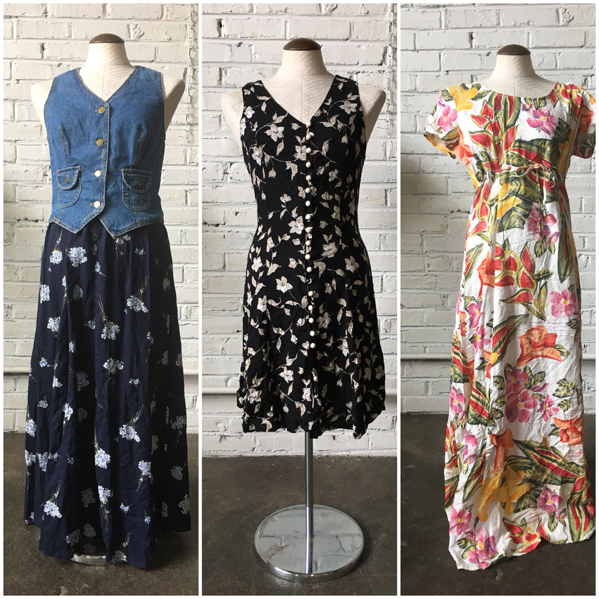 Vintage Nineties 1990s All That Jazz Black Floral Sleeveless Dress