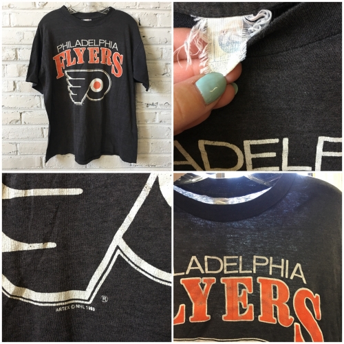 vintage 1989 philadelphia flyers t shirt soft thin sz m bulk vintage flyers shirt