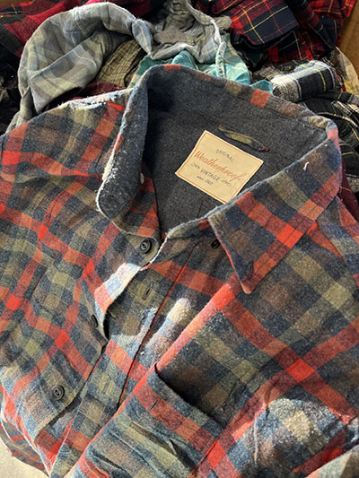 100% cotton modern Flannel Shirts by the pound: Bulk Vintage Clothing