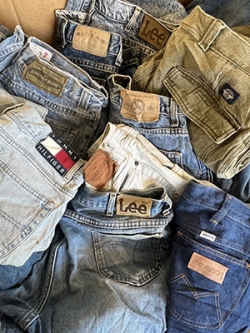 Wholesale mix of vintage men's jeans by the pound