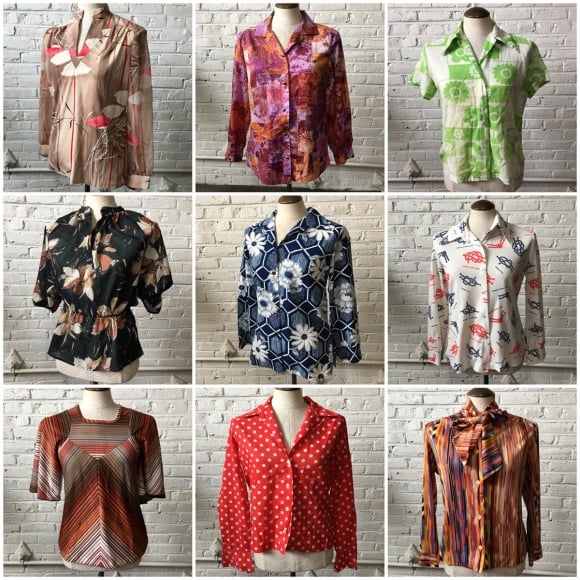 Womens Vintage Blouse / Shirt by the pound: Bulk Vintage Clothing