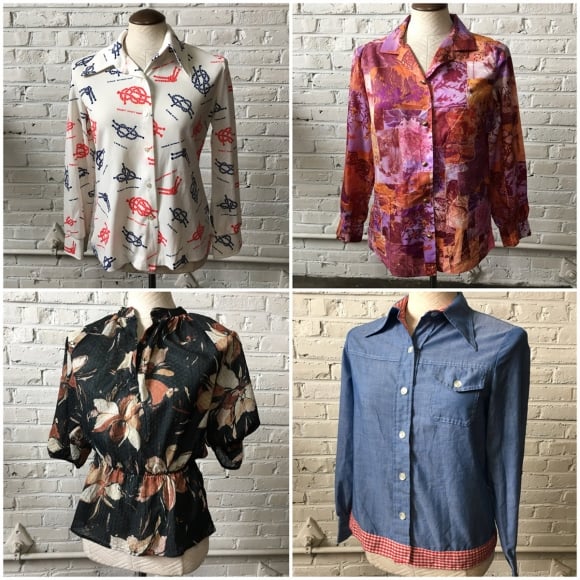1970s women vintage Blouse mix by the bundle: Bulk Vintage Clothing