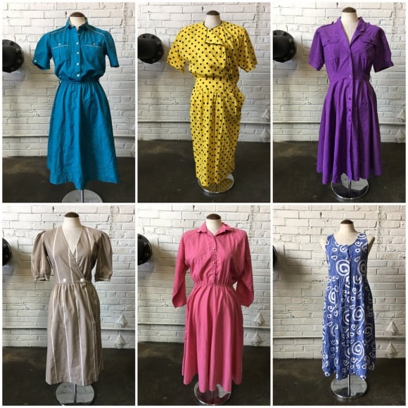 1980s Dresses by the pound: Bulk Vintage Clothing