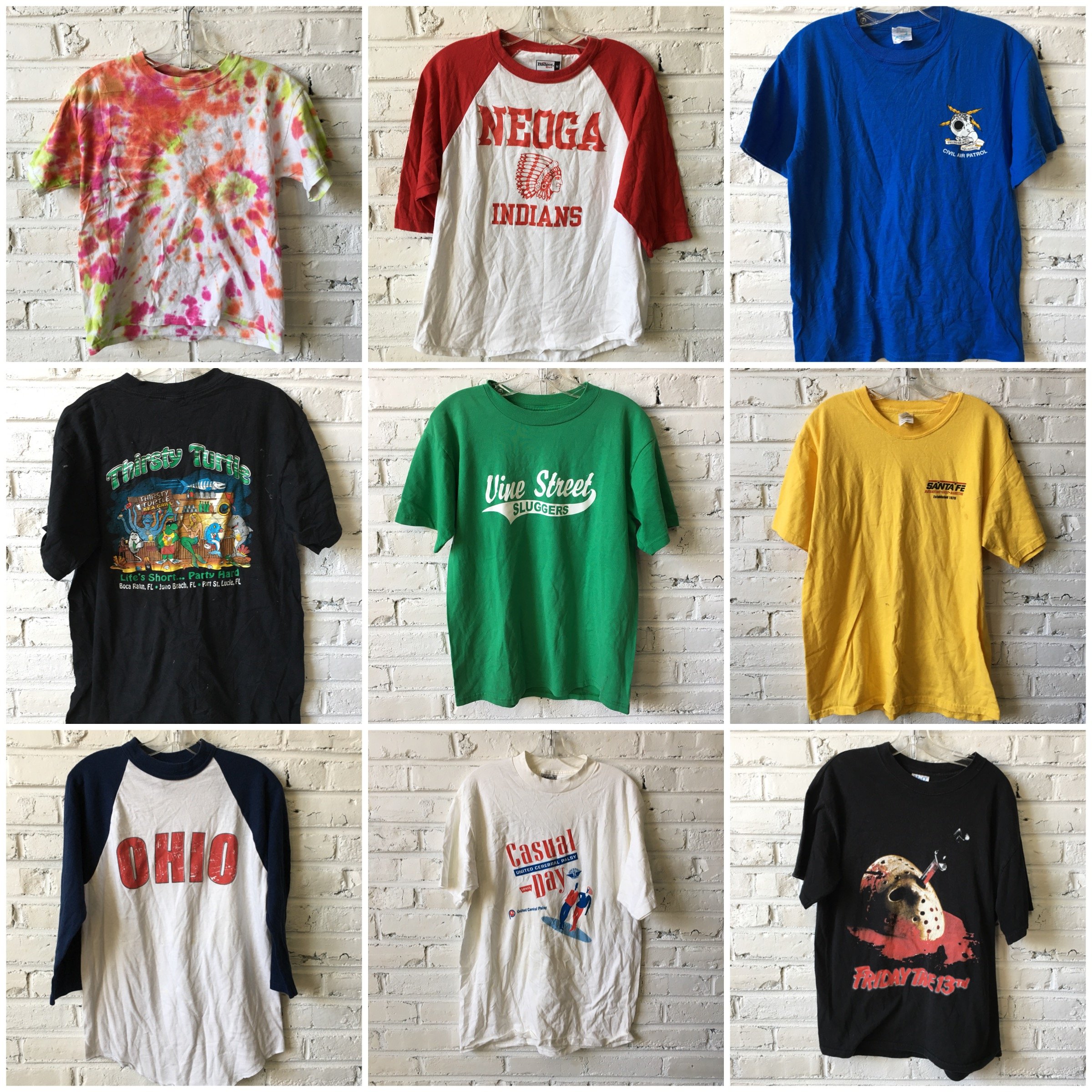 Goneryl mental Fancy Random Mix of Thrift Tshirts. (thrift & MODERN, vintage grade 3) by the  pound: Bulk Vintage Clothing